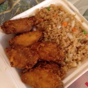 Under $9 for wings &amp; fried rice