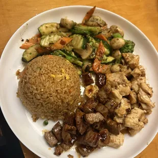 Hibachi chicken and steak