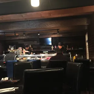 interior, sushi and sashimi