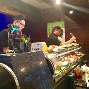 interior, sushi and sashimi