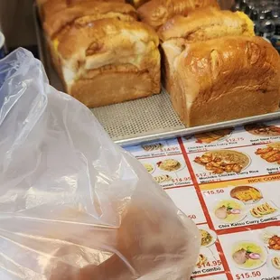 We just had to have one. Hot coconut bread!