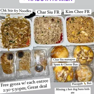 a variety of food in plastic containers