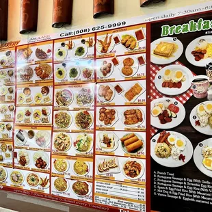 a menu for breakfast at a restaurant