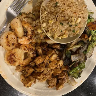 Finished plate chicken and scallops