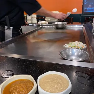 a chef preparing food