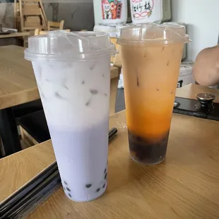 two drinks on a table