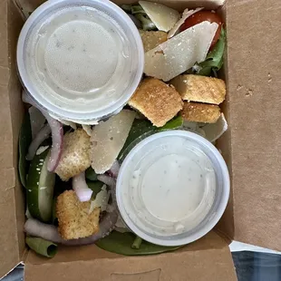 Salad with ranch dressing