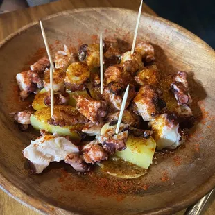 Steamed octopus