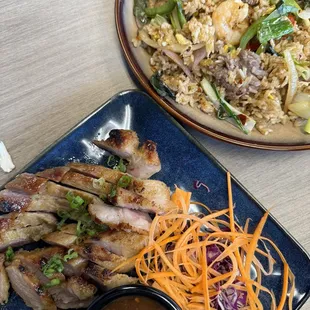 Spicy Fried Rice and Grilled Pork Neck