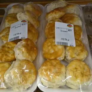 It's like an All-American 99 Ranch Market up in here! Fresh biscuits, cello-wrapped for 99¢! Yes, please!