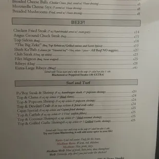 the menu