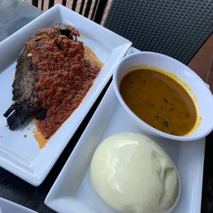 Ogbono Soup  Poisson Braise with Grilled Whole Tilapia