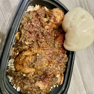 a meal in a plastic container