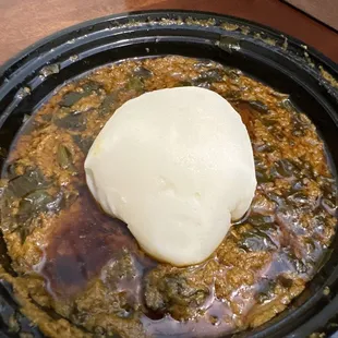 Banga soup with fufu