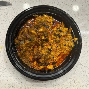 1/2 egusi 1/2 EFO Riro (I think). SO delicious!