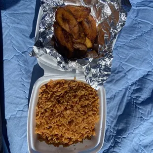 Plantains and rice
