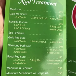 Nail Treatment prices