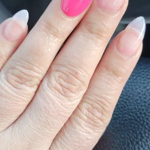Almond shaped nails for Valentine's Day