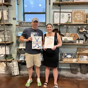 Date night making their kiddos something to hang in their rooms.