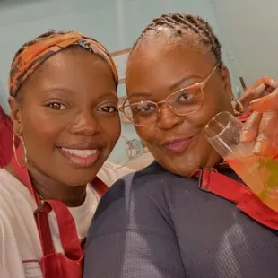 Enjoying our cocktail while NAILING IT