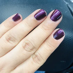 Gel Manicure, (Deep purple for my upcoming birth month)