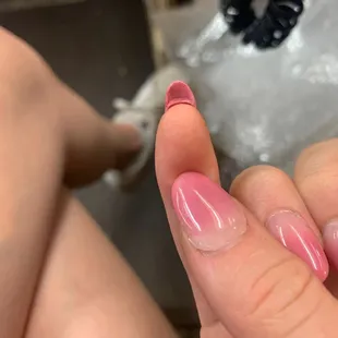 Weird layer of acrylic laying on my natural nail?
