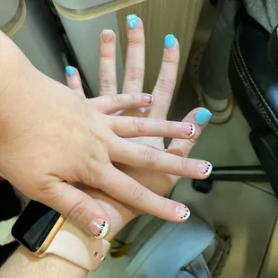 full acrylic set and a manicure