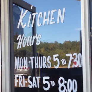 Updated hours