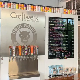 beer taps and menus