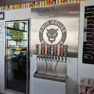 a stainless steel beer dispenser