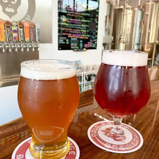 two glasses of beer