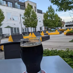 The courtyard area and patio with their stout