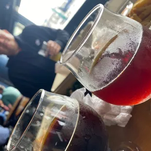 a close up of a glass of wine