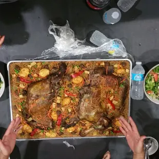 A half of lamb, slow cooked to perfection. A feast with friends b4 the NBA finals game.