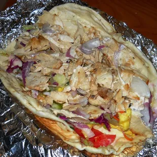 $2.99 chicken shwarma sandwich, with their "everything" + my onions