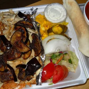 Red Rice entree w/chicken-- roasted eggplant was BY FAR the best part