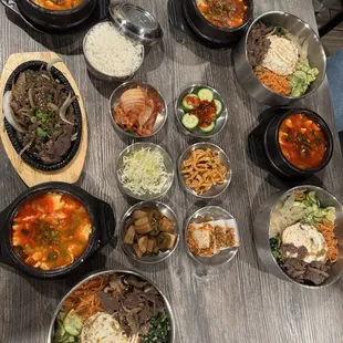 bulgogi &amp; tofu soup, bibimbap &amp; tofu soup