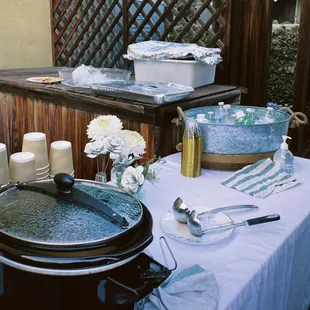 a table set for a party