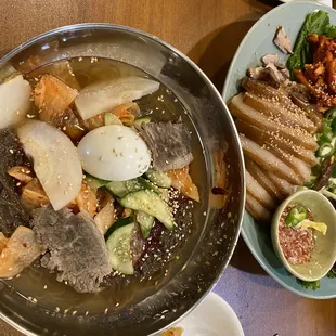 Naengmyeon and  Bo Ssamm