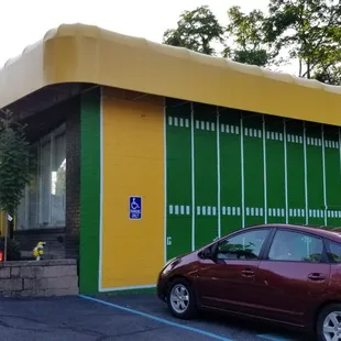 NakaEndZone BBQ restaurant in Crafton new building with a  Steelers Nation themed. With a football field on the side of the building.