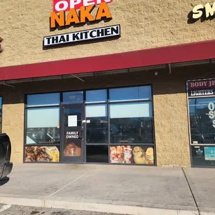 the front of the restaurant