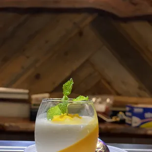 My favorite homemade dessert, mango pannacotta.