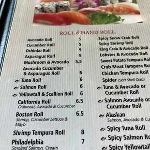 menu, sushi and sashimi
