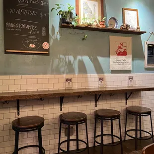 Bar seating on the side