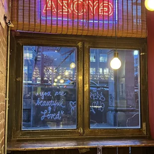 Message outside the window