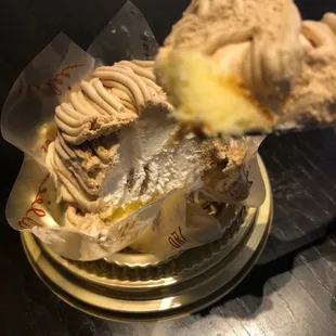 Inside the mini chestnut ice cream. Amazing!