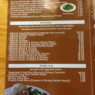 menu