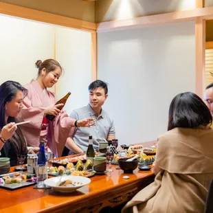 The exclusive Tatami Room with personal server in kimono