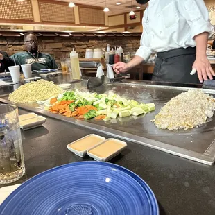 Inside at the grill