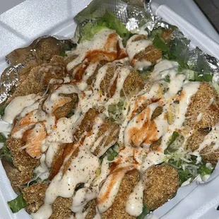Fish salad, no tomatoes.